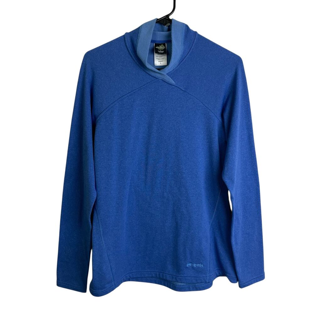 Patagonia Worn Wear Wrap Neck Pullover Blue Large Womens Outdoors Fleece Knit